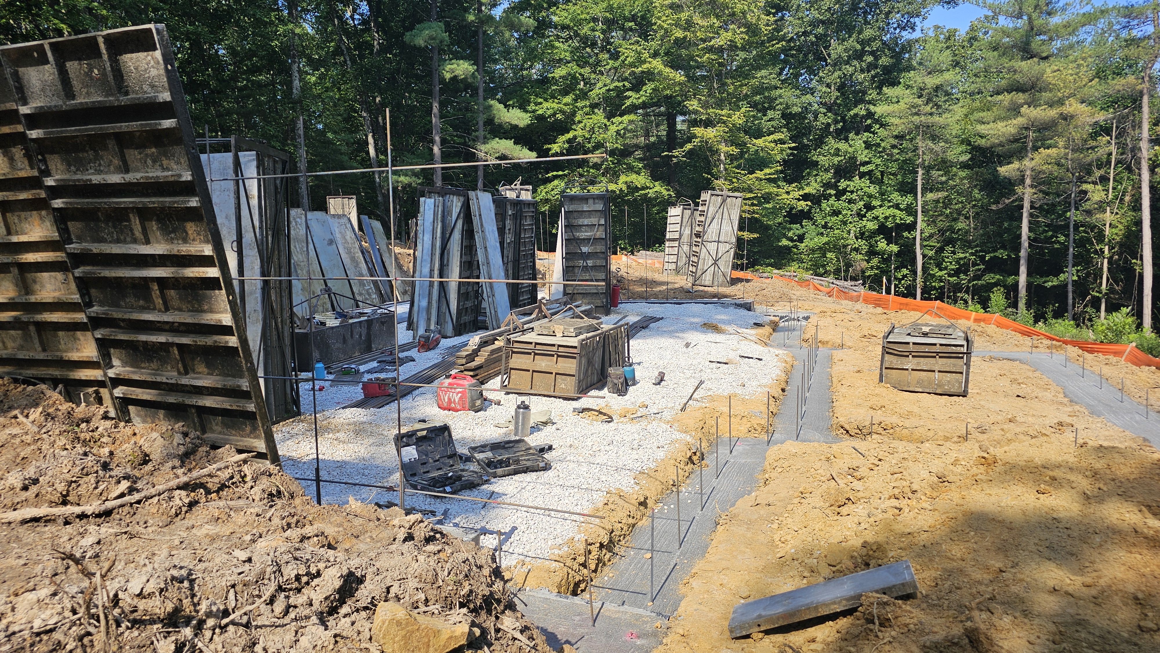 Chamness House foundation wall forms