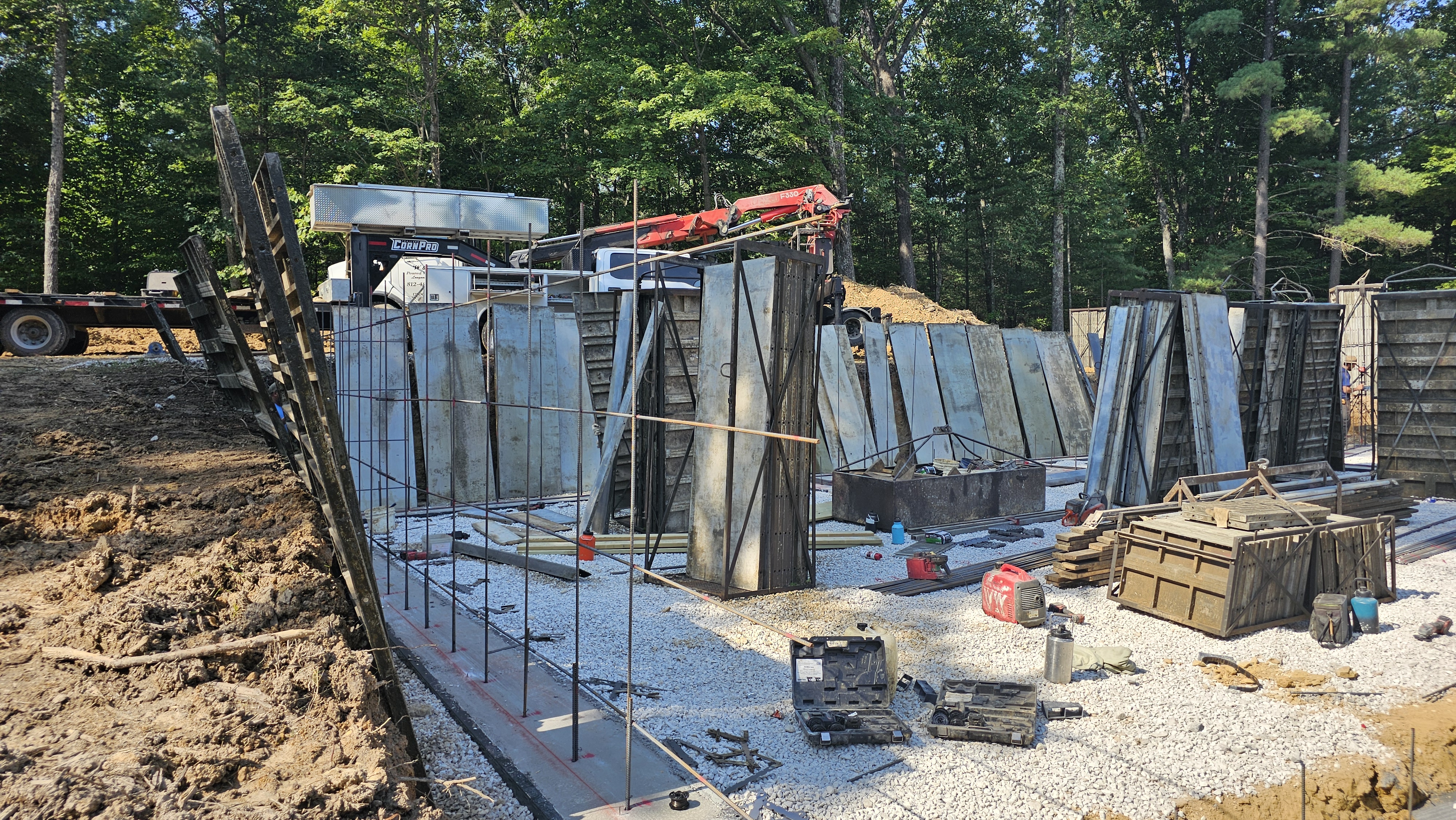 Chamness House concrete wall forms