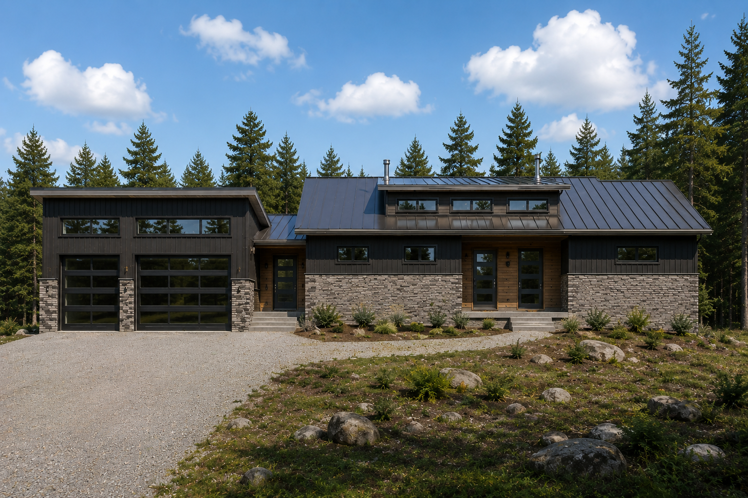 Architectural rendering of the Chamness House custom home