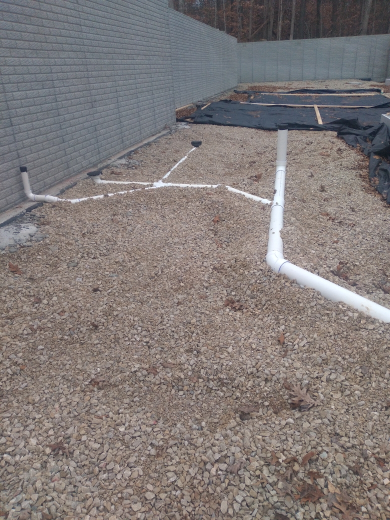 Frailey House foundation drainage and underground plumbing work