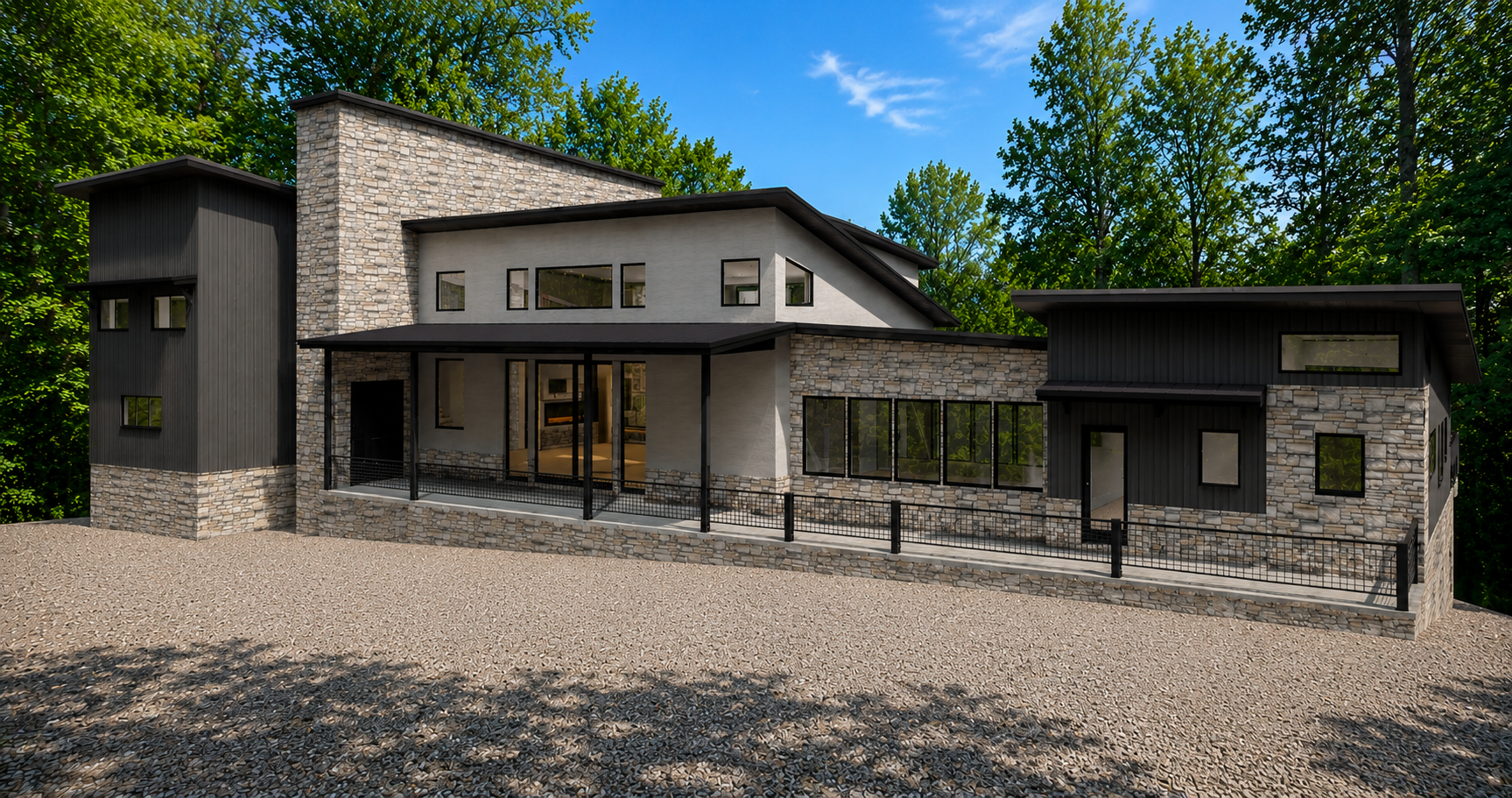 Architectural rendering of the Frailey House custom home by Dream Builders