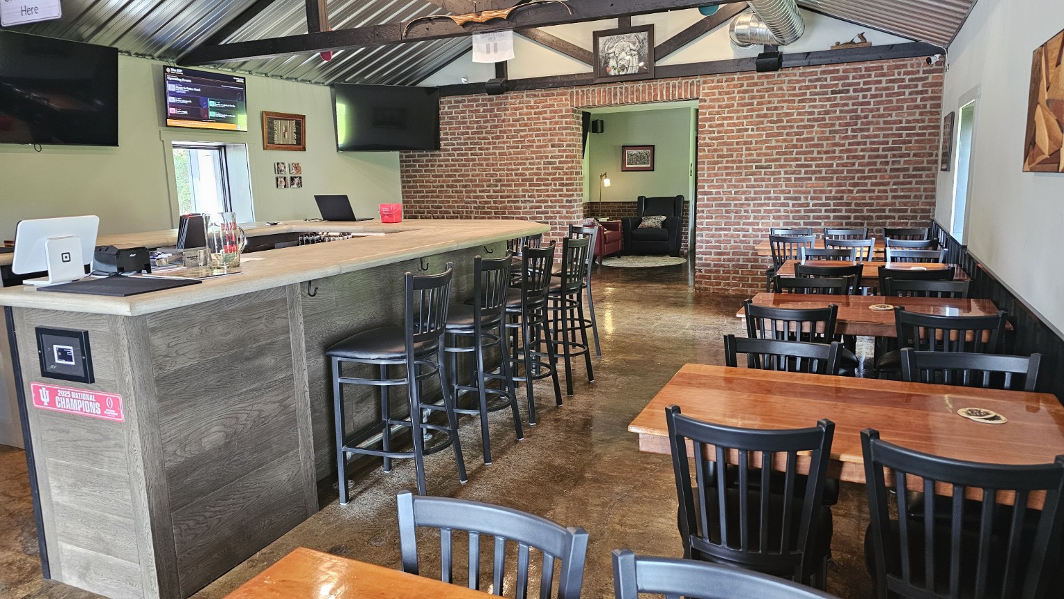 Finished bar at The Sip after the commercial remodel in Bloomington Indiana