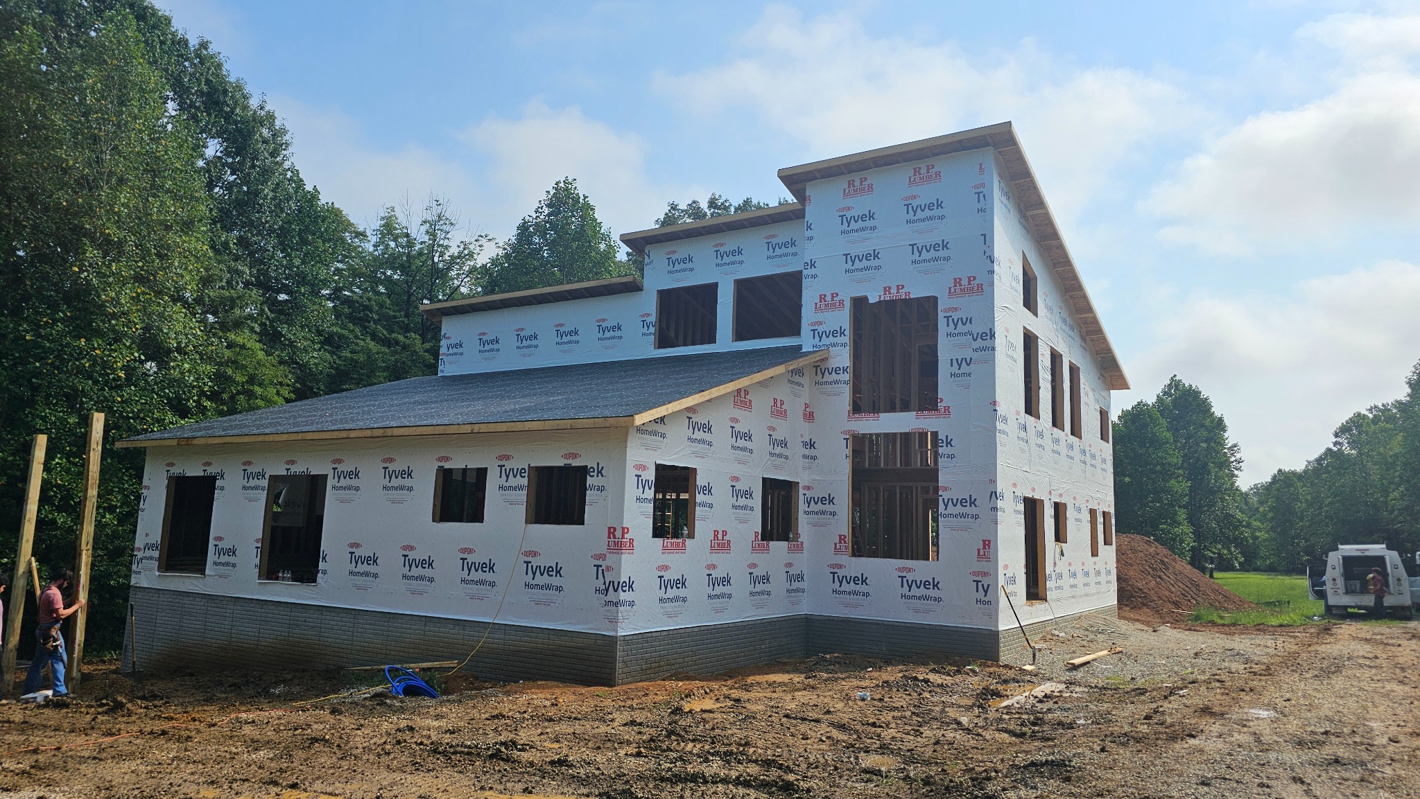 Ventura House exterior framing and weather barrier